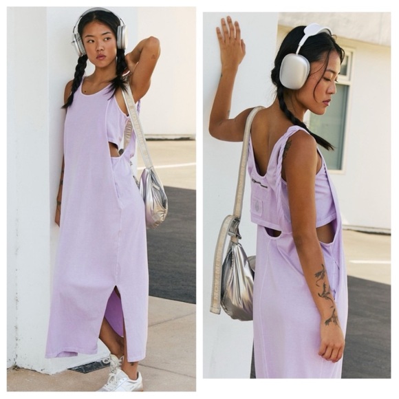 Free People x FP Movement Lavender Hot Shot Twisted Midi Dress - *Flaw* - Picture 1 of 10